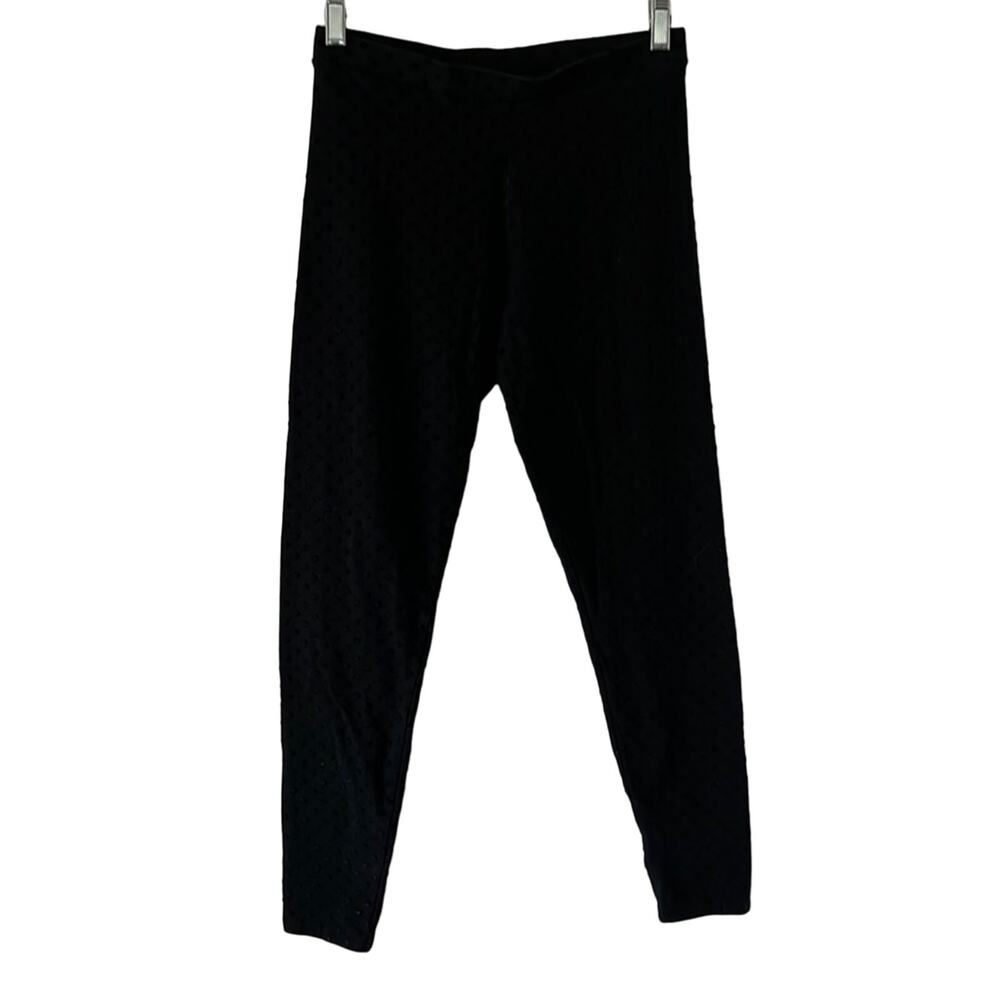 LC Lauren Conrad Black Flocked Knit Leggings Woman Size Medium Stretch